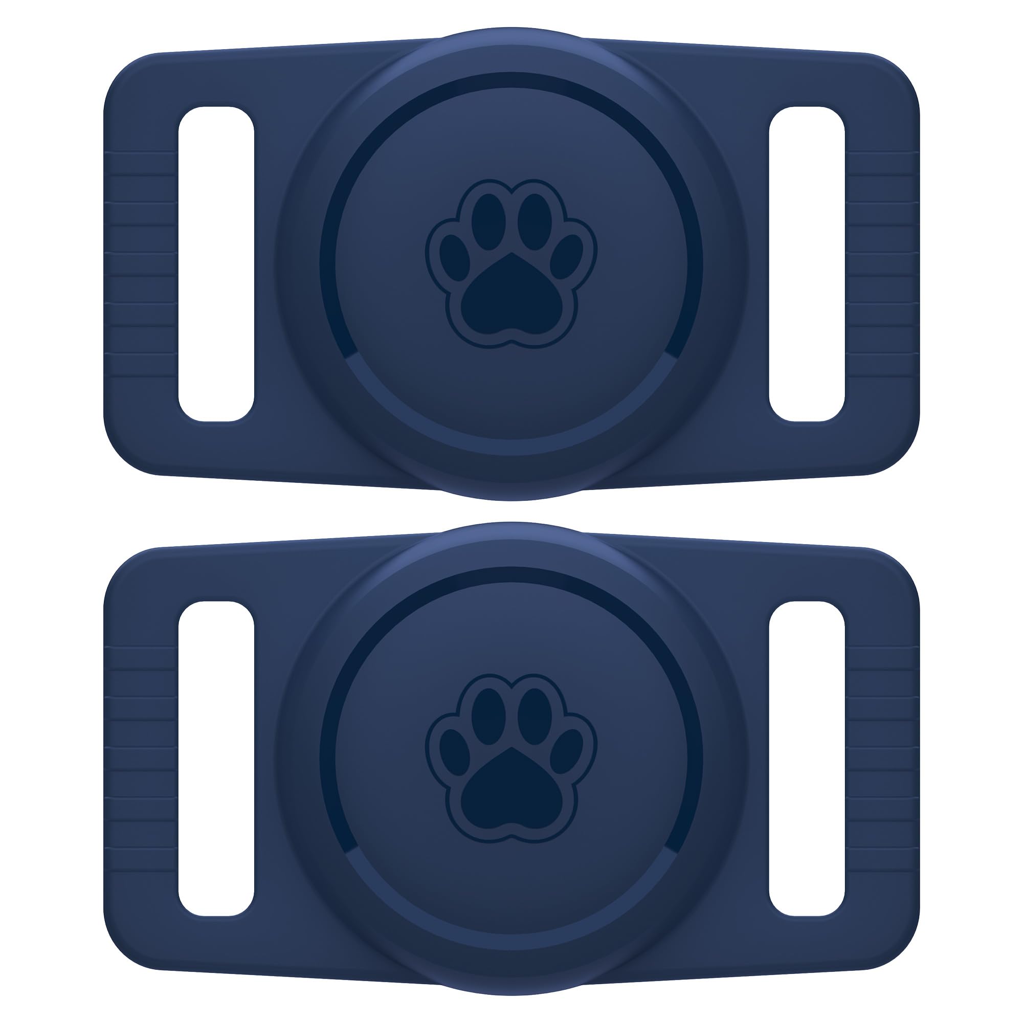 GOCII for Airtag Dog Collar Holder 2 Pack,Waterproof Dog Collar Holder for Apple AirTag(Gen 1 &amp; 2),Silicone Air Tags Case for Dog Collars(Navy)
