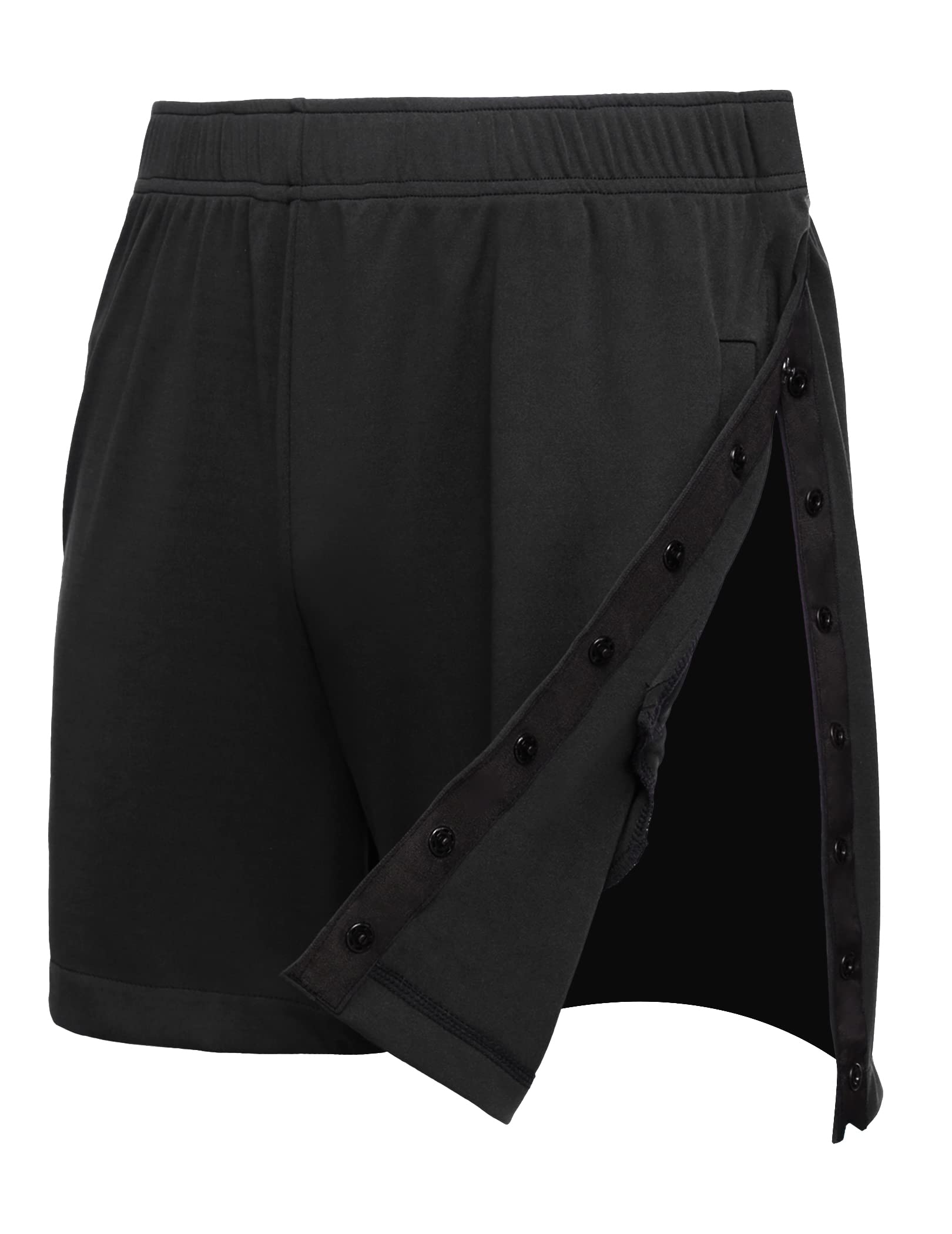 Deyeek Men's Snap Tear Away Athletic Shorts - Breakaway Adaptive Post Hip Knee Surgery Recovery With Pockets