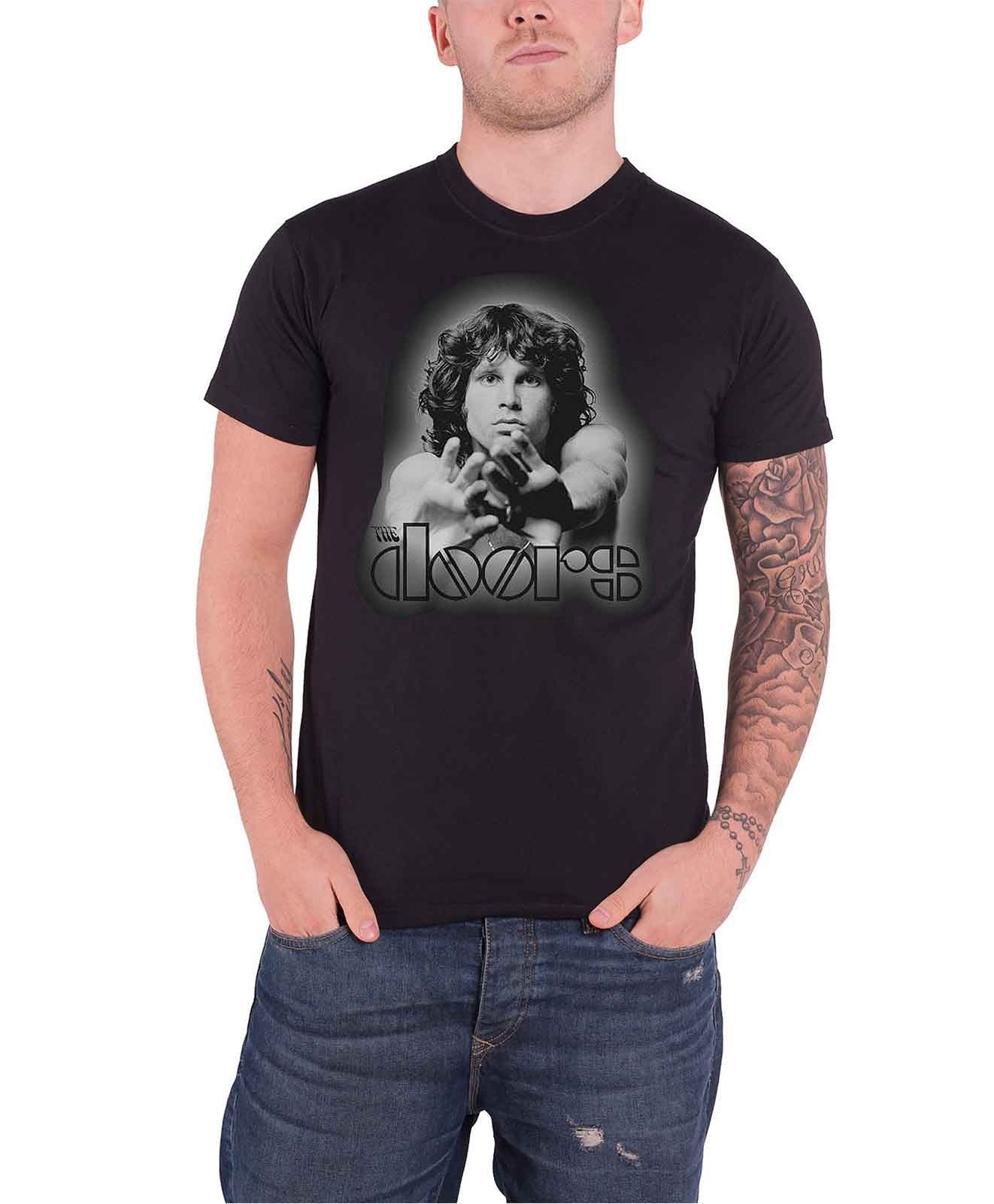 The Doors Men's Black T Shirt Jim Morrison Break On Through Fade Official M