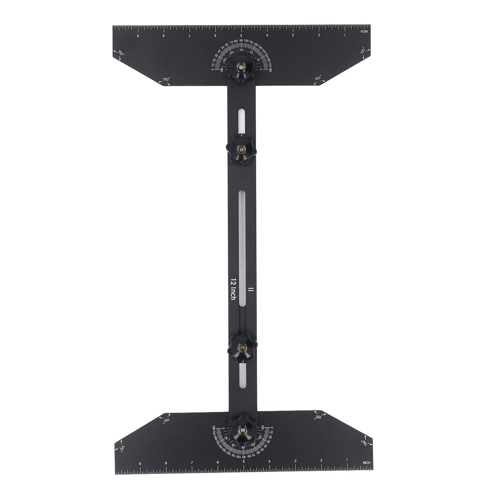 Stair Tread Template Tool : Aluminum with 360 Degree Rotating Gauge, Adjustable Length Angle Layout Cutting Guide, Precise Stair Tread Measuring Tool