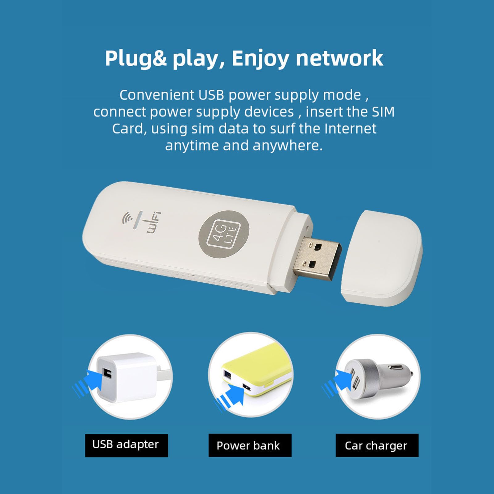Cryfokt Adattatore WiFi USB Portatile 150Mbps per 10 Utenti, Dongle (WHITE)