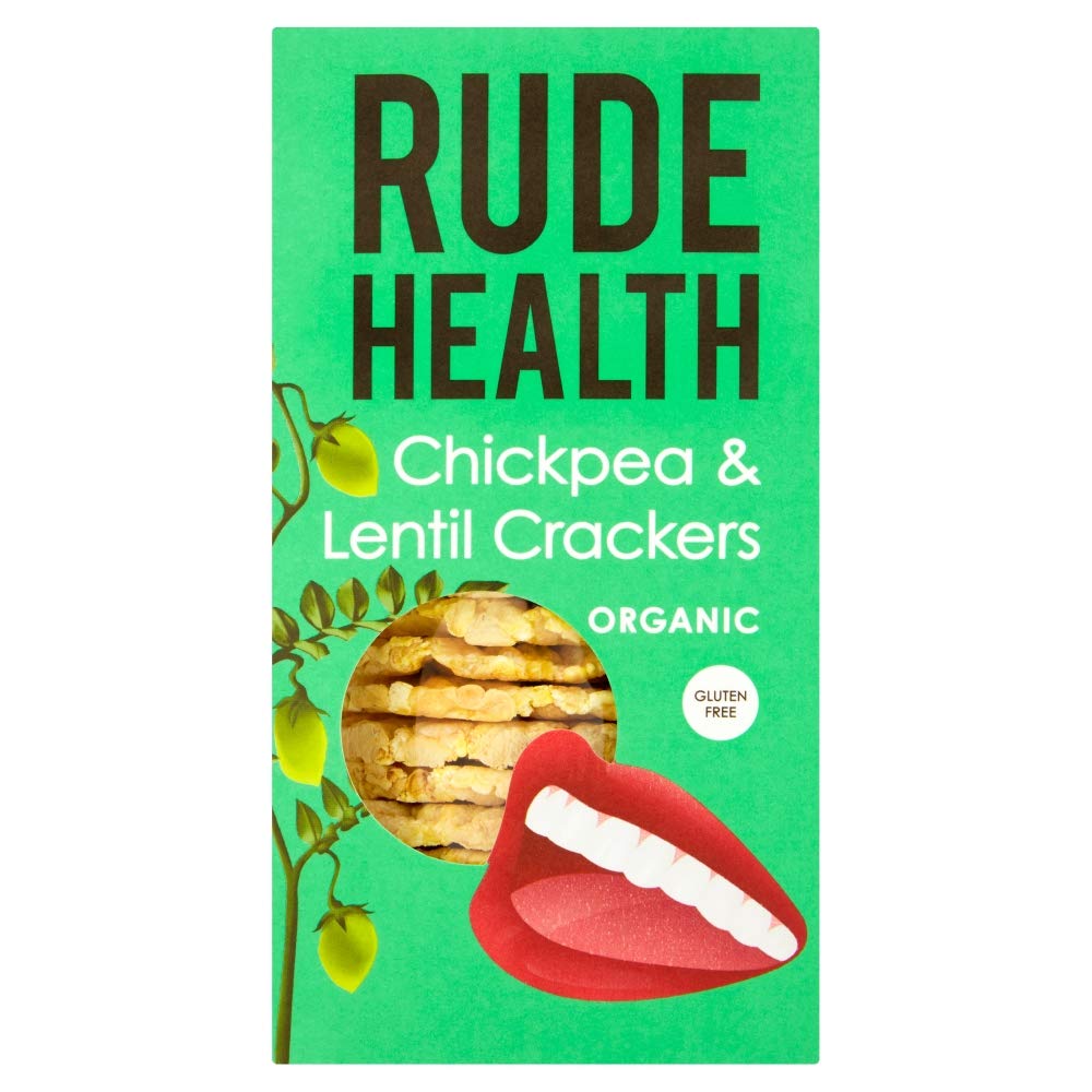 Rude Health Chickpea Lentil Crackers, 120 Grams (Pack of 5)
