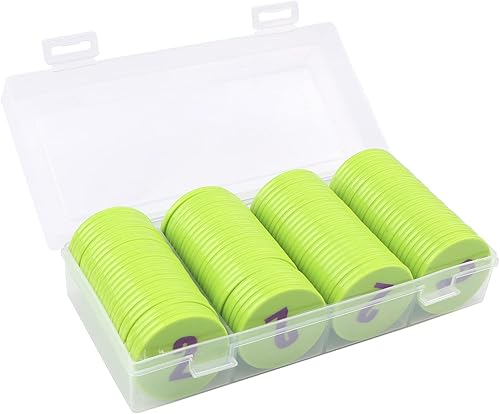 Juego de 100 fichas de póquer  Monedas circulares de plástico de 1.58 pulgadas para juegos y contar, 0.16 oz cada una, accesorios perfectos para el