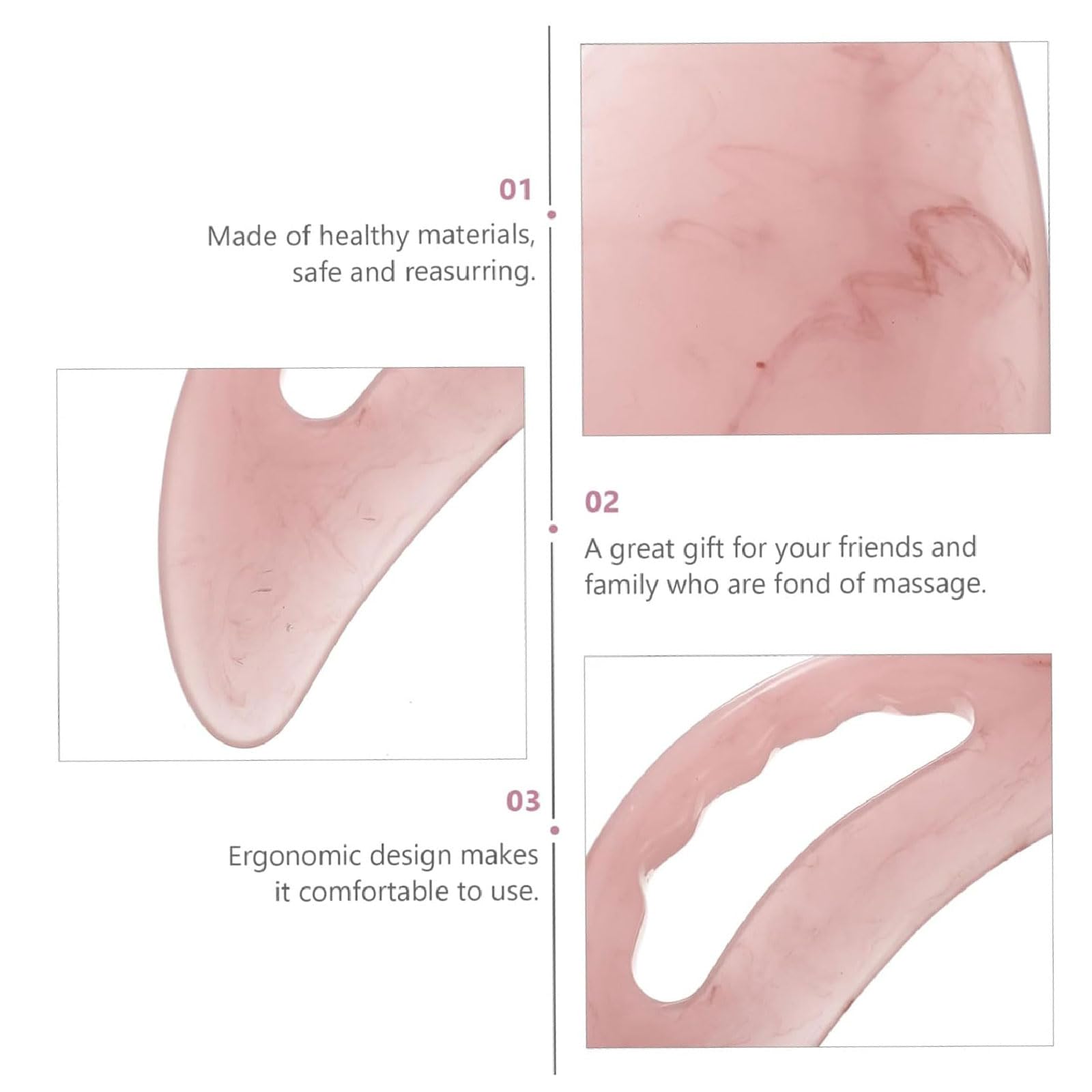 Piedras de Masaje 1/2/3 Uds Cuello Gua Sha Hoja Rosa Resina Natural Cera de Abejas Facial Gua Sha masajeador Pierna Masaje Facial Gua Sha guasha Facia