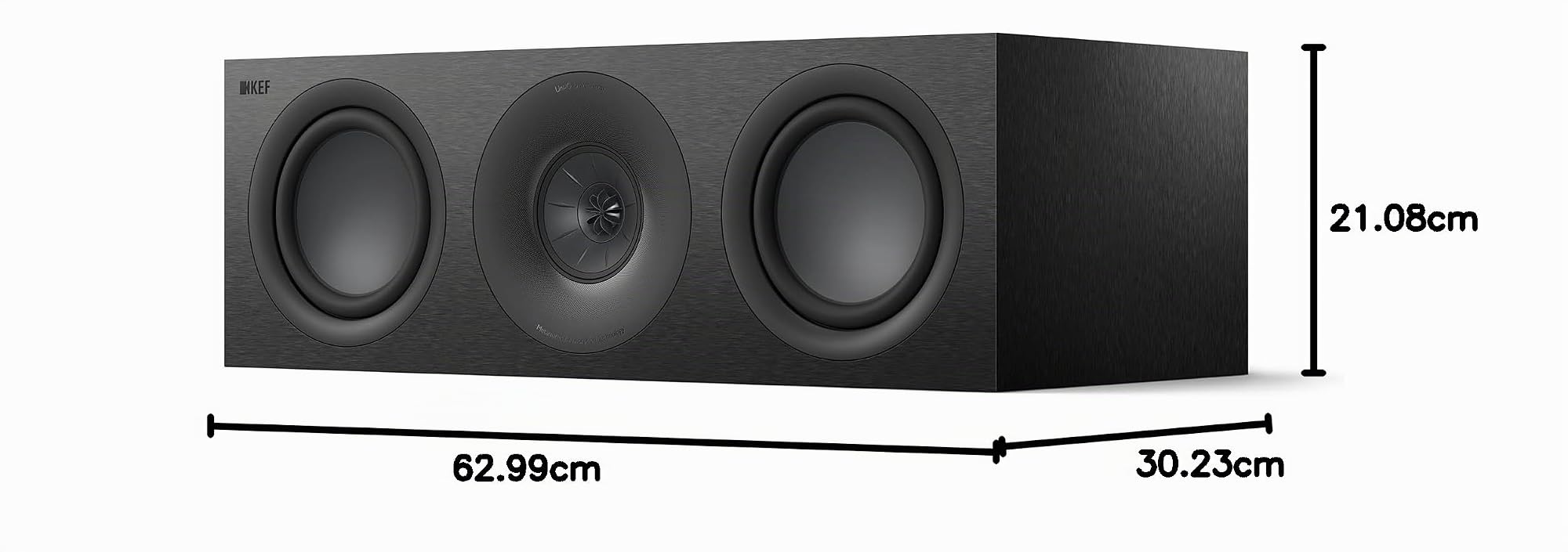 KEF Q6 Meta Enceintes Centrale/LCR HiFi, Noir Satin | Musique | TV & Home Cinéma | Jeux vidéo | 3 Voies Charge Close| Haut-Parleur Uni-Q avec Mat 100 mm | Double HP de Graves 165 mm