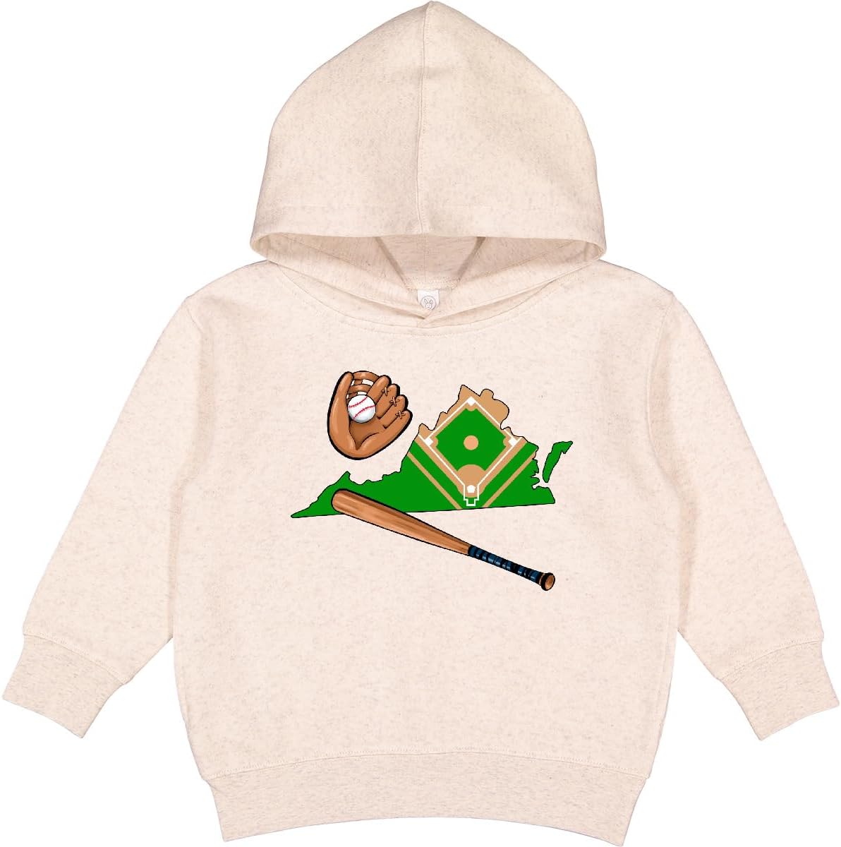 inktastic Virginia Baseball Diamond with Bat and Glove Toddler Hoodie