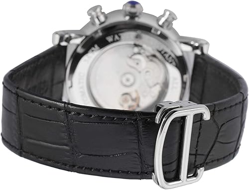 Miniatura 4 de Forsining - Reloj de pulsera para hombre con correa de piel de acero inoxidable automático