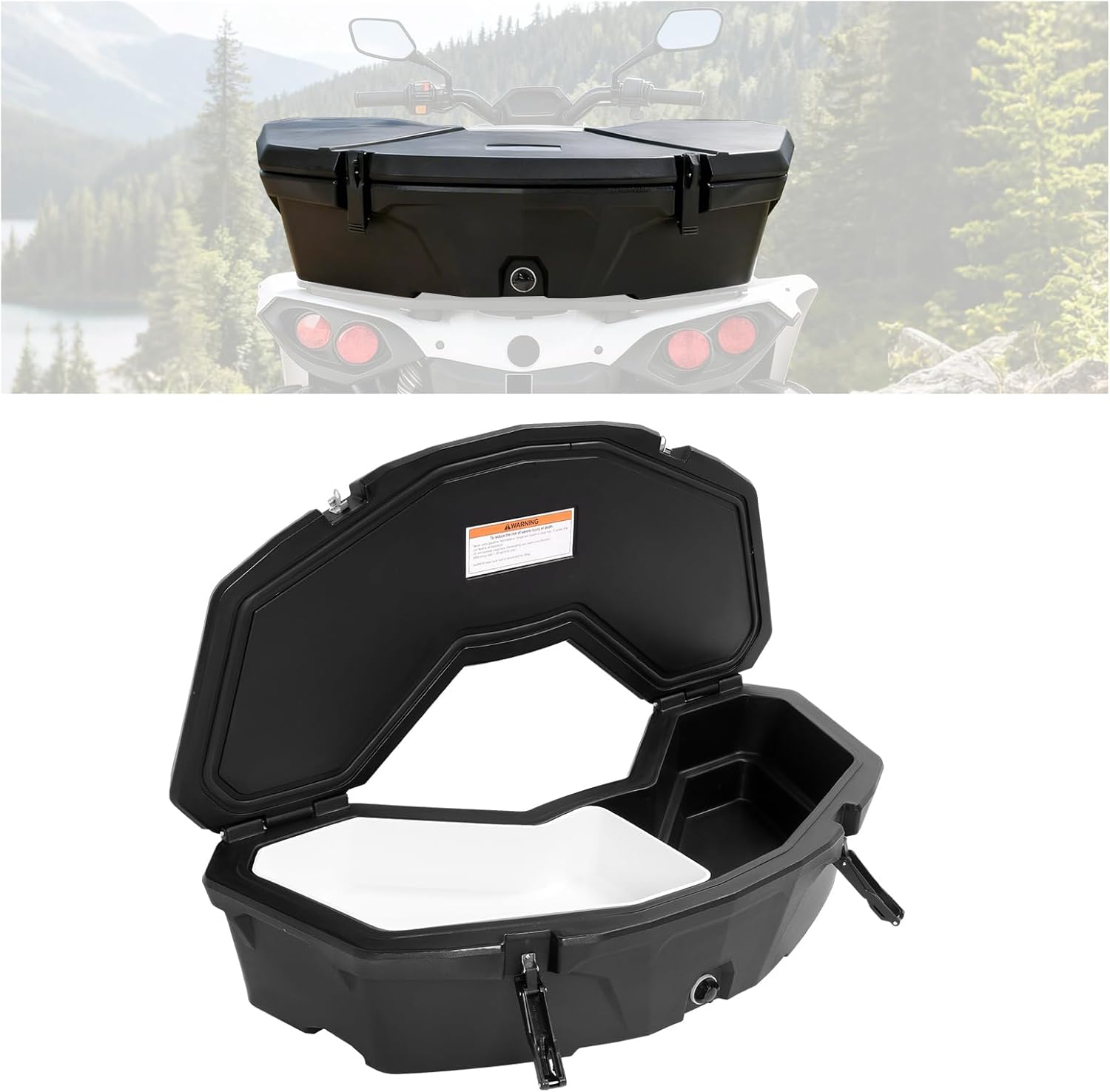 ECOTRIC Rear Storage Cooler Box Compatible with Can-Am Maverick X3 Turbo, Renegade, Outlander Max 2013-2024 Replacement for 715004778 Rear Rack Cargo 30L Box Black