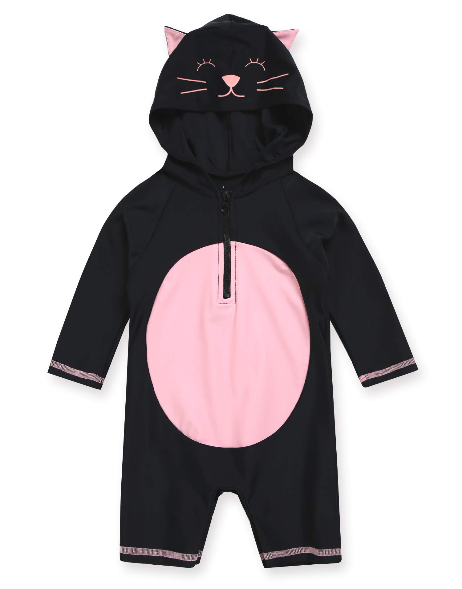 VAENAIT BABY Girls One-Piece Swimsuit, UPF 50+ Long Sleeve Rash Guard, Ruffle Swimwear Infant &amp; Toddler for 0-2 Years