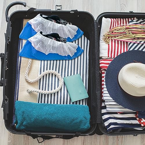 100 Stück Überschuhe Schuhüberzieher, CPE+PP Kunststoff Schuhüberzüge Mehrweg Überziehschuhe Regenschutz Überschuhe, Schuh Überzieher wasserdicht Onesize Indoor und Outdoor