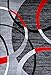 Persian-Rugs Luxe Weavers Victoria Collection 3895 Gray 8 ft x 11 ft Modern Abstract Geometric Stain Resistant Area Rug