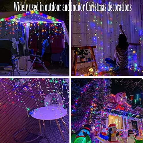 Led Icicle Christmas Lights Outdoor Decorations,400 Led 32Ft 8 Mode Clear Wire String Lights With 75 Drop,Plug In Extendable Christmas Lights For Garden Decoration, Festival, Holiday(Multicolor) #TOP5