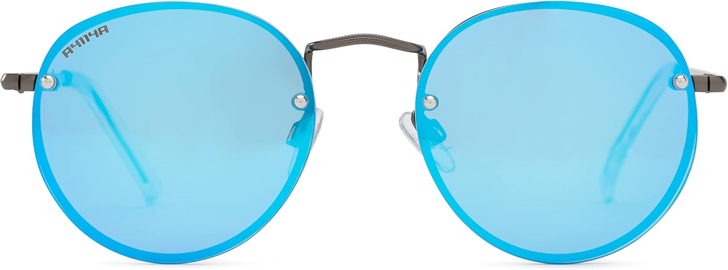 Foster Grant Sun Luv Positivity Rules Round Sunglasses, Satin Gunmetal, 53mm,10260195.COM