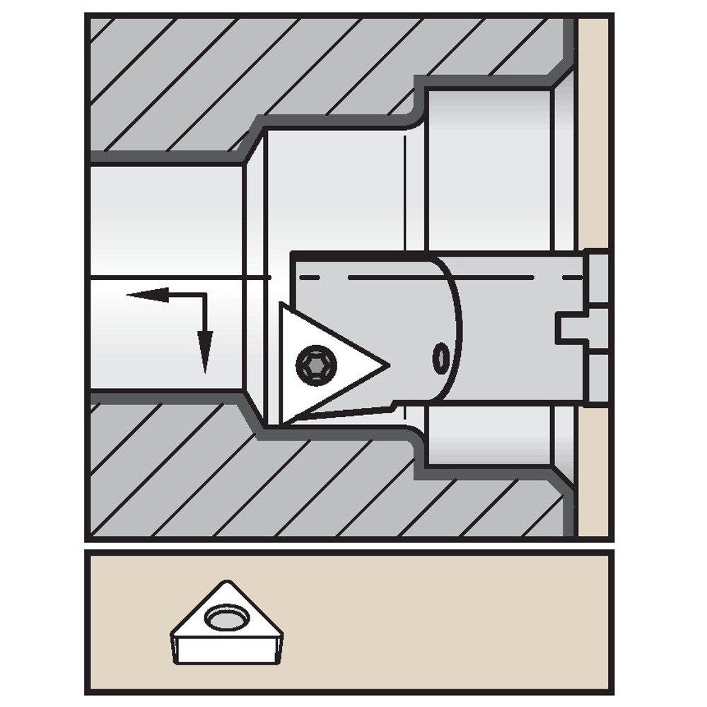 WIDIA A12SSTFCR2 A-STFC S-Style Screw Clamp Boring Bar for Positive Inserts, 0° Angle, Steel, 0.75" Shank Diameter, Right, 10" Length