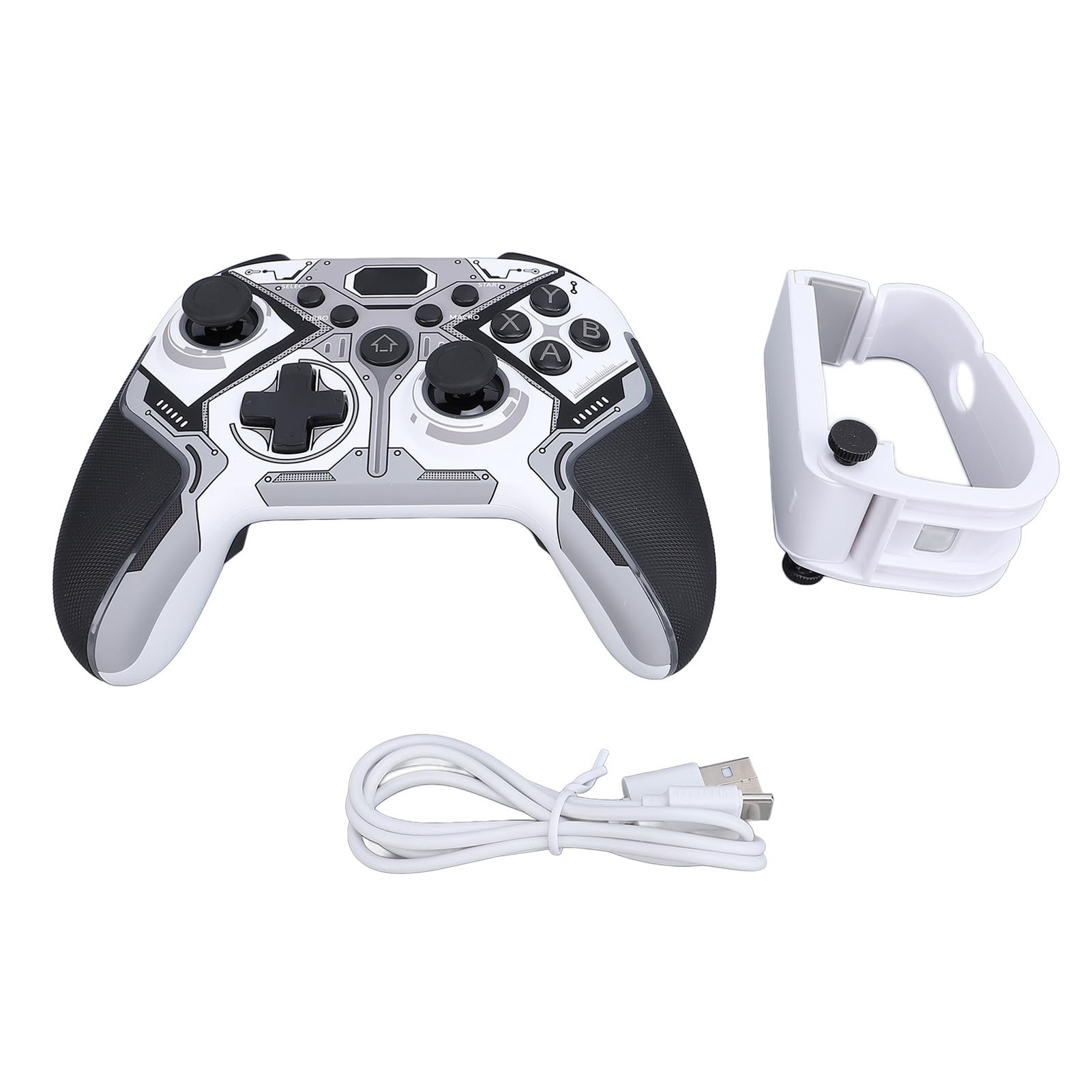 KUIDAMOS Controller da Gioco Wireless con Illuminazione RGB e Vibrazione a Doppio Motore per e PC - Batteria da 500 MAh e Pulsanti Rimappabili (Nera)