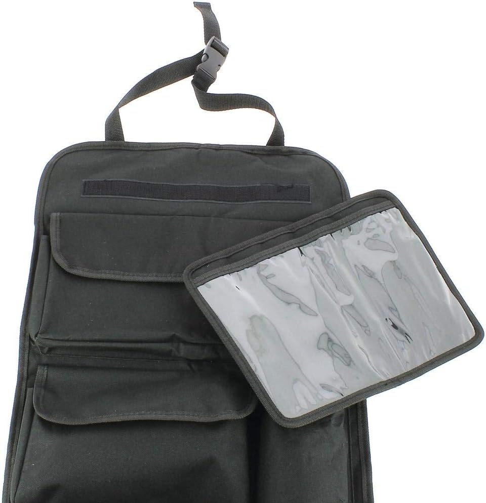 CAR+ Polyester Car Back Seat Organizer with 3 Compartments, Black