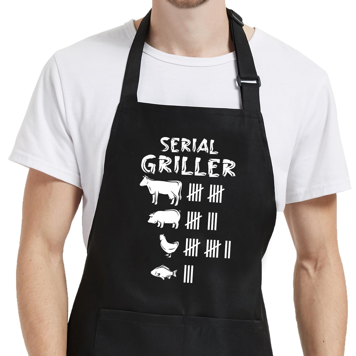 Funny Grill Aprons for Men with Pockets, Mens Aprons for Cooking BBQ Kitchen,Gifts for Husband Dad Chef Birthday