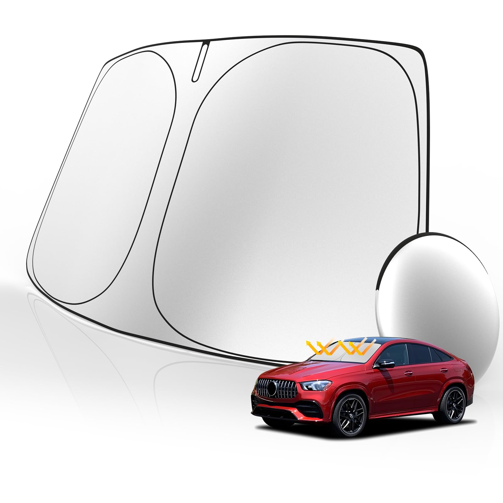 Tombyda Windshield Sunshade for Mercedes-Benz GLE 350 450 2020-2025 Accessories Front Window Sun Shade Custom Sunscreen Double Layers Design