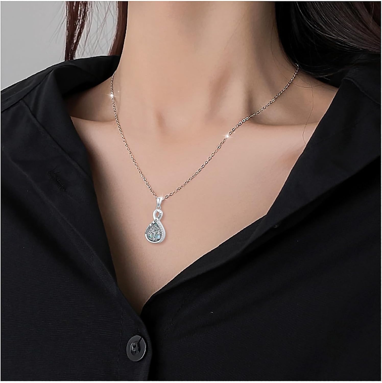 925 Sterling Silver Butterfly Sunflower/Tree of Life/Cross/Hummingbird/Star Moon/Guardian Urn Necklace for Ashes Abalone Shell Keepsake Pendant Necklace Memorial Cremation Jewelry Gifts for Women - Image 4