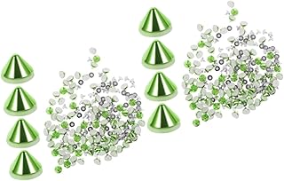 TEHAUX 200 Pçs Rebites Punk Roupas Punk Acessórios Para Bolsas Kit De Corpo Pregos De Pregos Punk Pregos De Rocha Rebites De Plástico Verde Kit De Fivela De Rebite Bolsa Acessórios