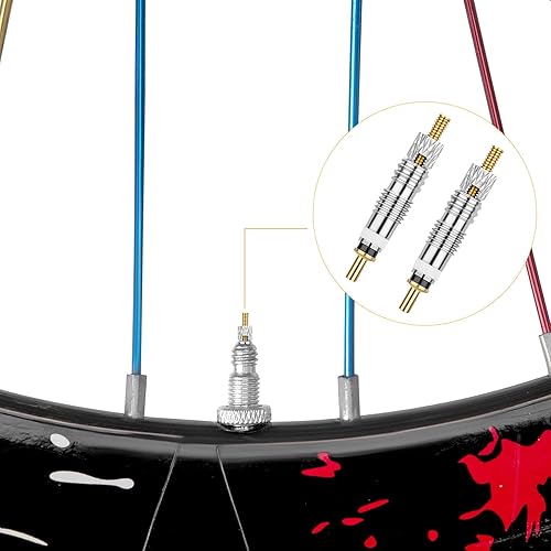 Miniatura 6 de Kit de Válvula Presta para Bicicleta - 21 Piezas, Herramienta de Extracción de Vástago, Núcleos de Válvula de Latón y Tapas de Vástago