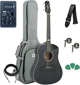Violão Folk Strinberg Sd201hc Black Plus Half Cutaway
