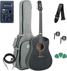 Violão Folk Strinberg Sd201hc Black Plus Half Cutaway