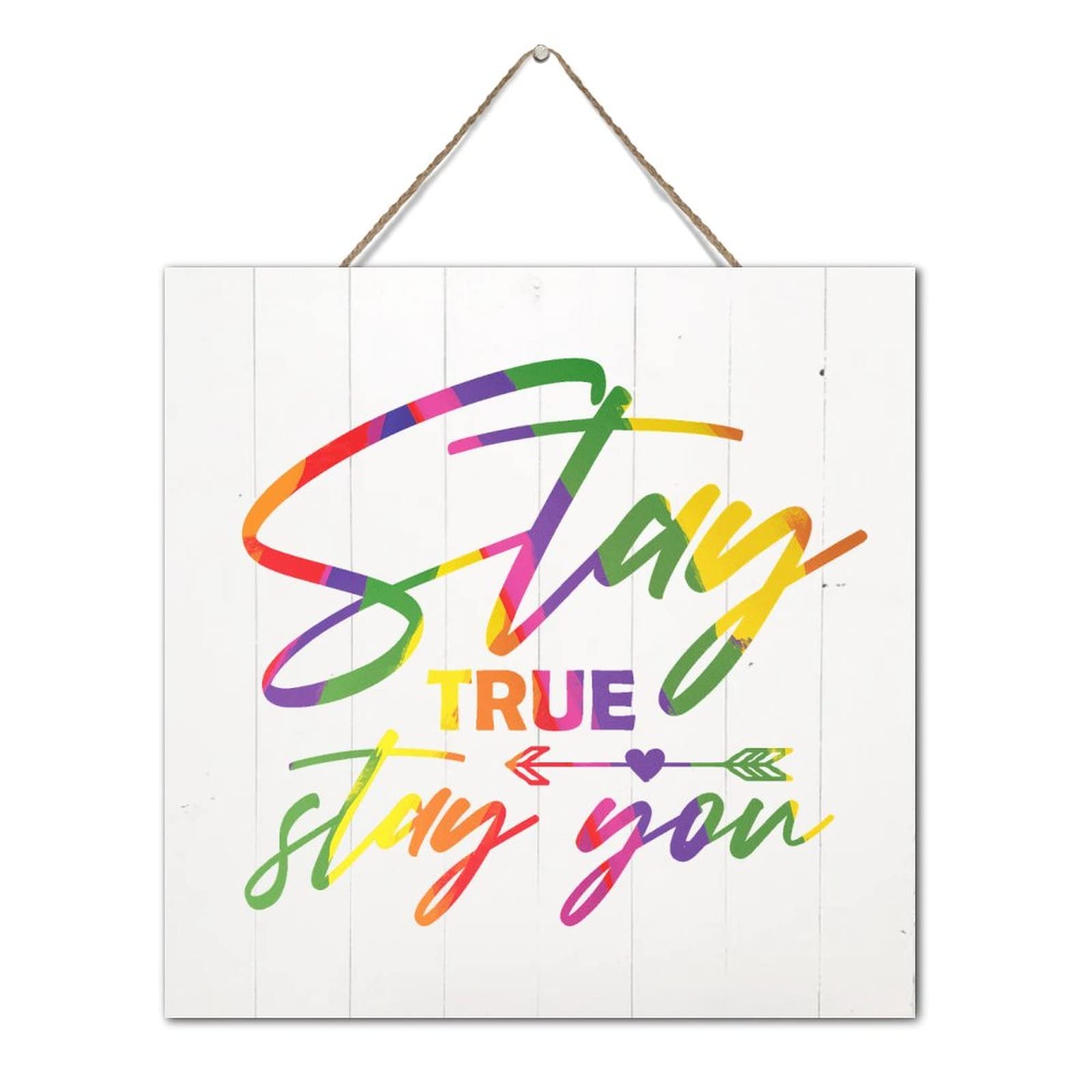 Décoration murale en bois noble Stay True 30,5 cm aux finitions artisanales