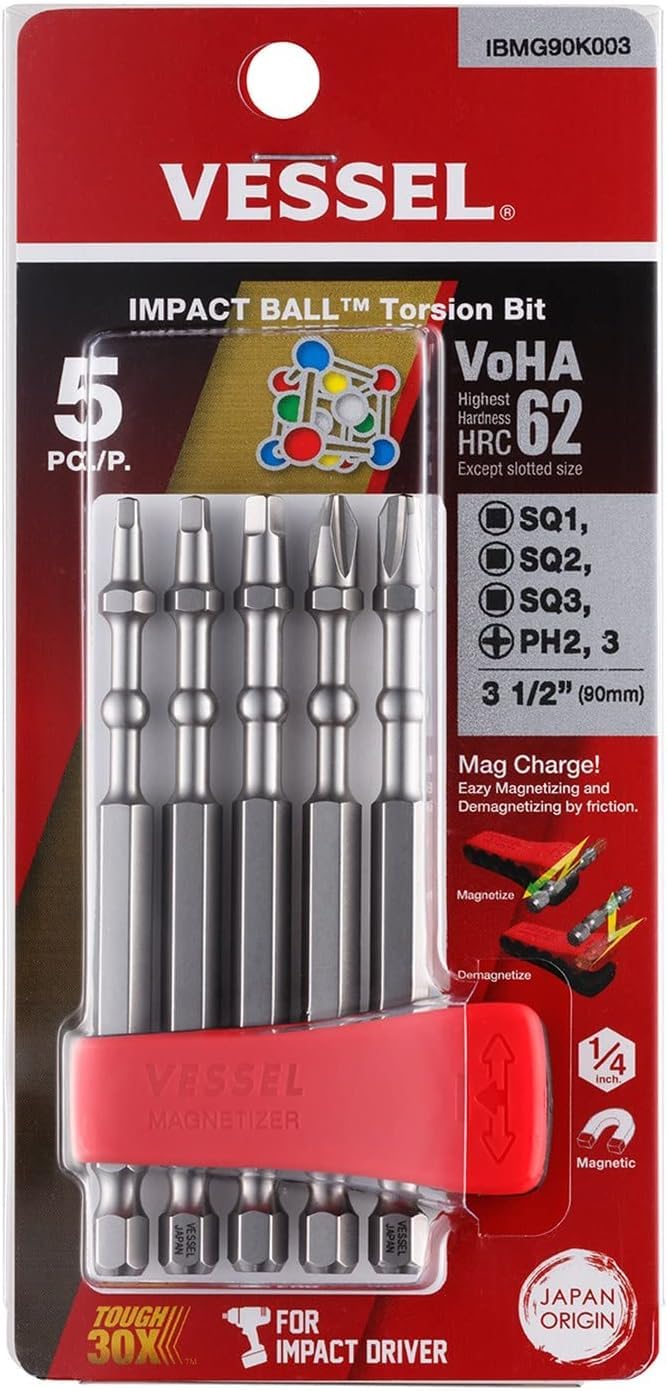 kiba1nobass様　Malekko Heavy Industry COMP VESSEL IMAPCT BALL™ Torsion Bit with Mag Charge Holder 5PC. Set