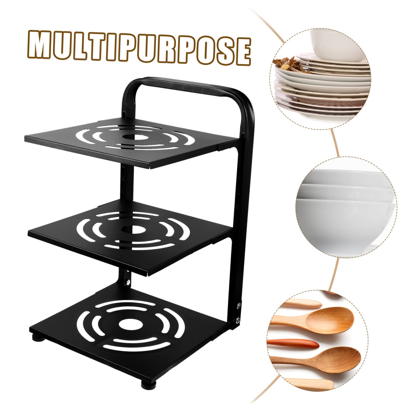 Organizzatore Pentole e Padelle Regolabile per Pentole in Acciaio al Carbonio Organizer per Padelle da Cucina Multifunzione Contenitore Utensili Cucina