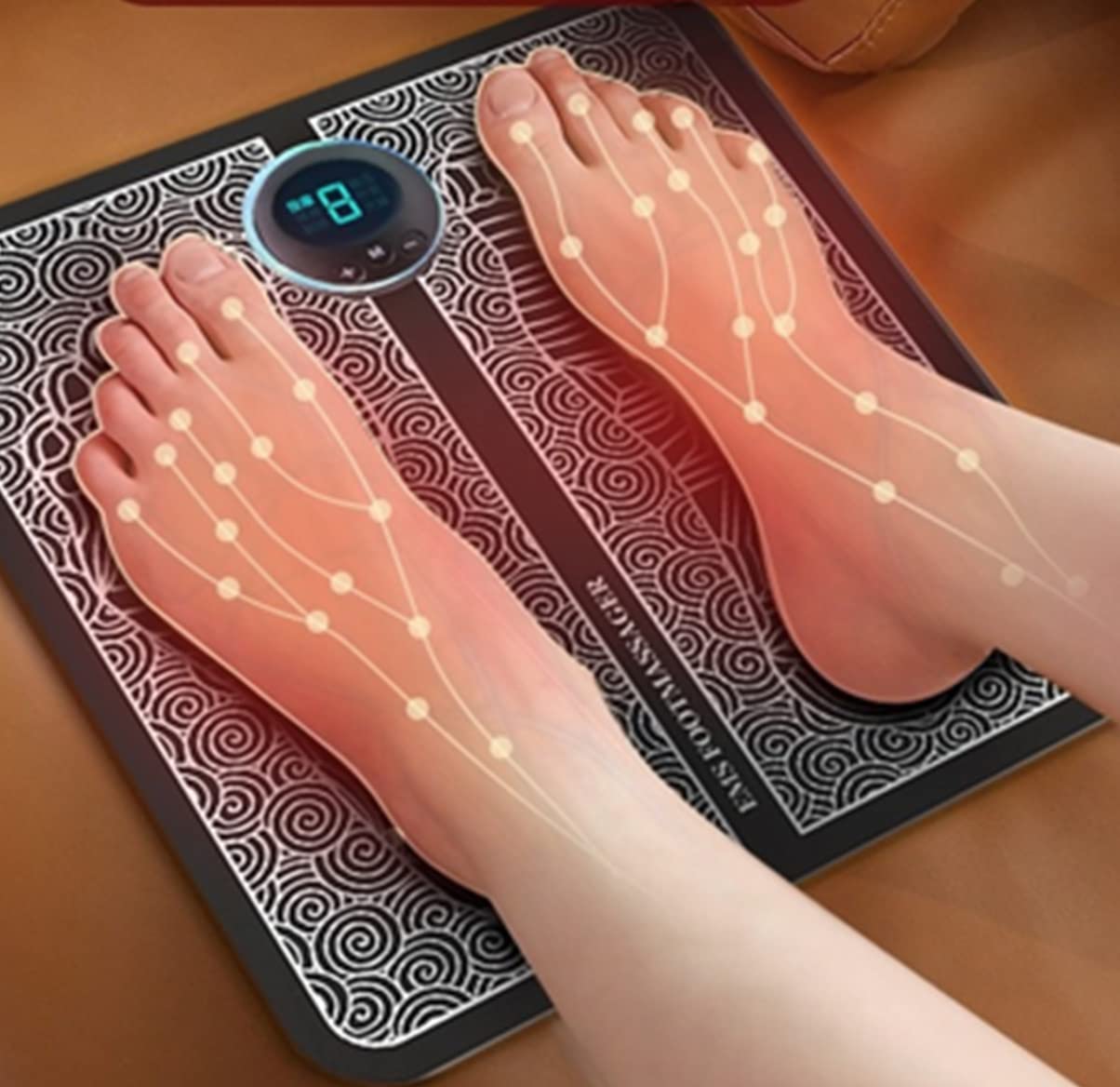 Fotrsta Foot Spa Vibrator Massager Electric EMS Foot Stimulation Massager Pad Folding Portable Foot Massage Mat Machine for Relieve Pain
