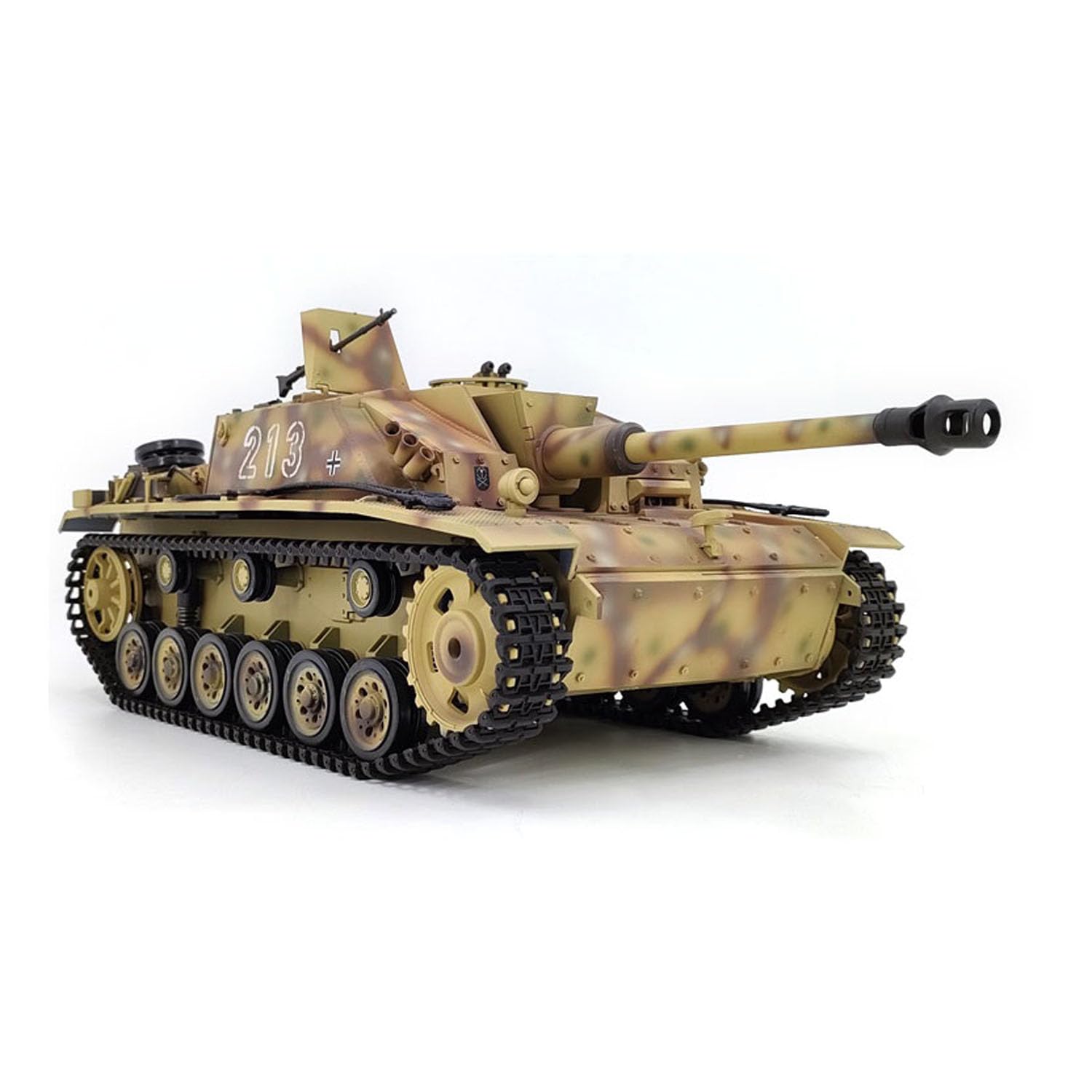 Henglong 1/16 7.0 Tanque de plástico RC alemán Stug III RTR modelo militar 3868 BB IR caja de cambios de acero Radio 1800 mAh batería juguetes de sonido