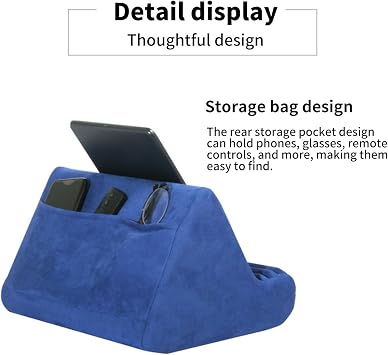 Tablet Pillow Stand, Multi-Angle Tablet Stand with Soft Pad Cushion,Universal Phone and Pad Holder for Lap, Knee, Sofa and Bed, Compatible with iPad, Kindle, E-Reader, Phones (Grey)