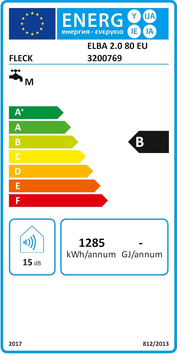 Fleck Elba 80 Liter Water Heater Energy Label
