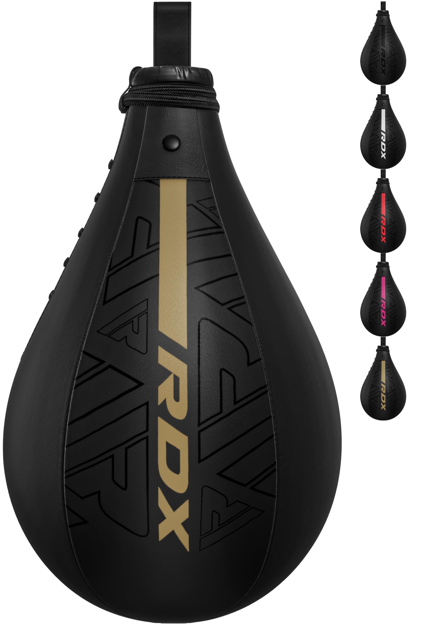 RDX Boxbirne Maya Hide Leder Set, Speedball Hängend Mit Halterung, Punchingball Boxing Speed Bag, Geschwindigkeit Ball Boxen Training Trainingsgeräte Gym Fitness
