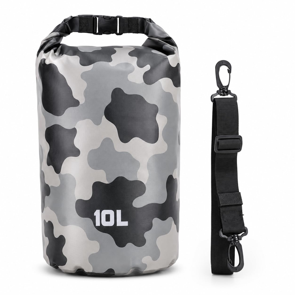 PVC, Backpacks Boat Dry Bags, Waterproof Swim Buoy Inflatable Dry Shoulder Bag Backpack Adjustable Strap, Perfect for Beach Swimming (Grey, 10 Liter)-image-25