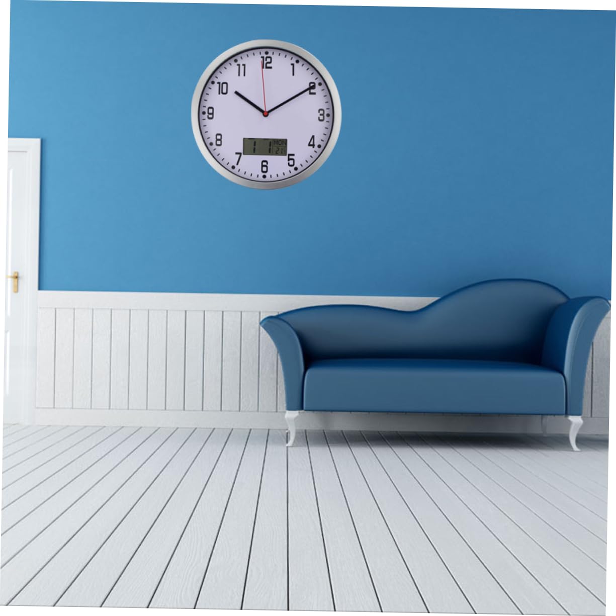 GRIRIW Accurate Thermohygrometer Quartz Clock 10 Inch Wall Hanging Clock with Temperature Humidity Display