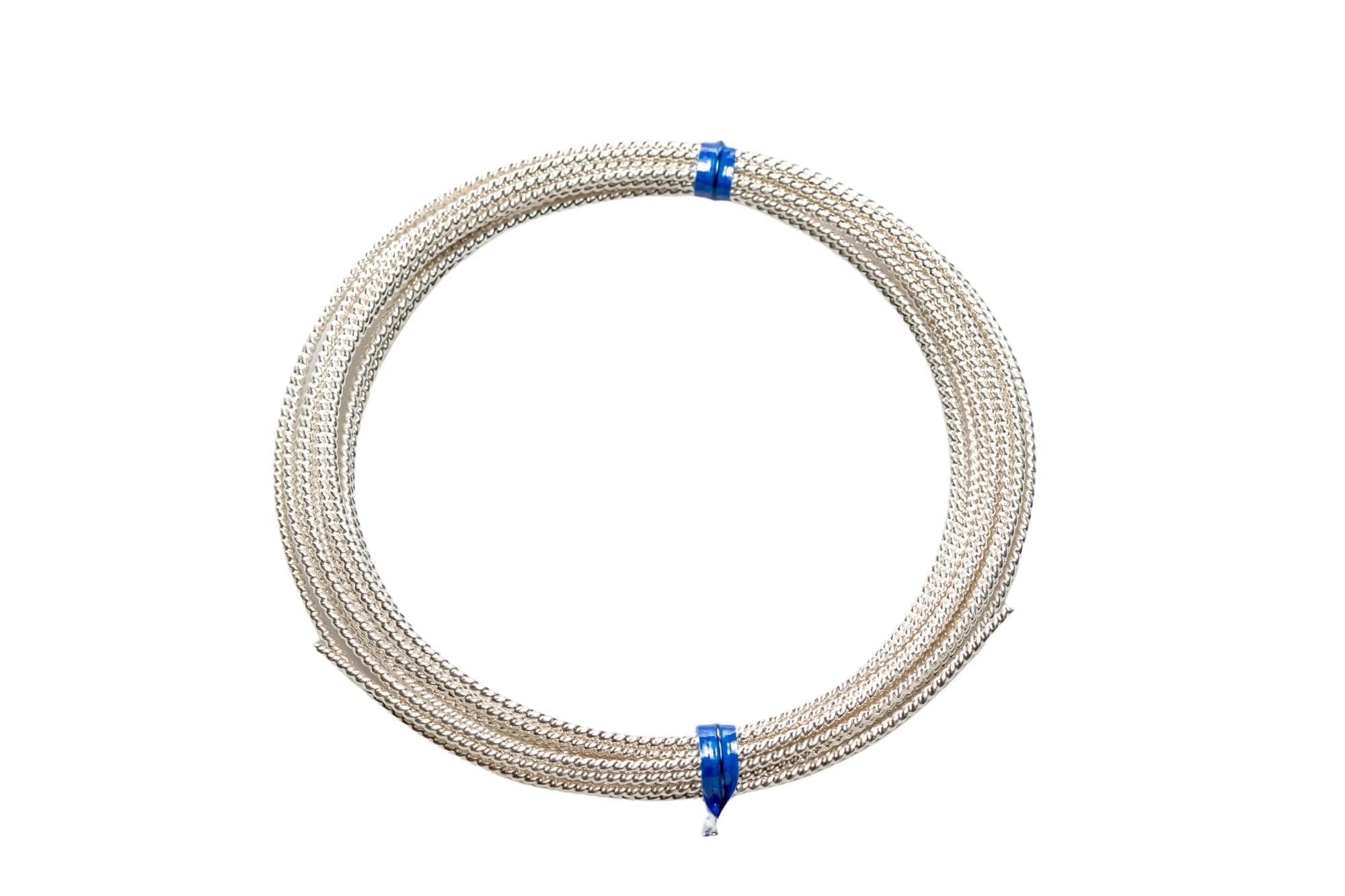 CRAFT WIRE - Alambre de plata de ley 925 con patrón redondo de giro (5 pies)