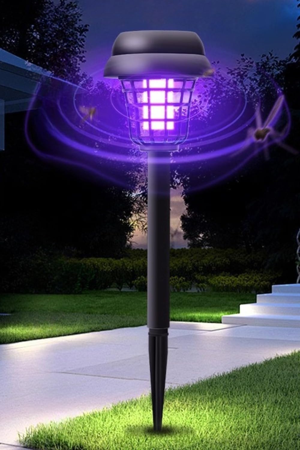 2/4 repellenti per zanzare da esterno ad energia solare, repellenti per zanzare impermeabili con pannelli solari, utilizzati per cortile, giardino, cortile posteriore, lampade per zanzare da campeggio