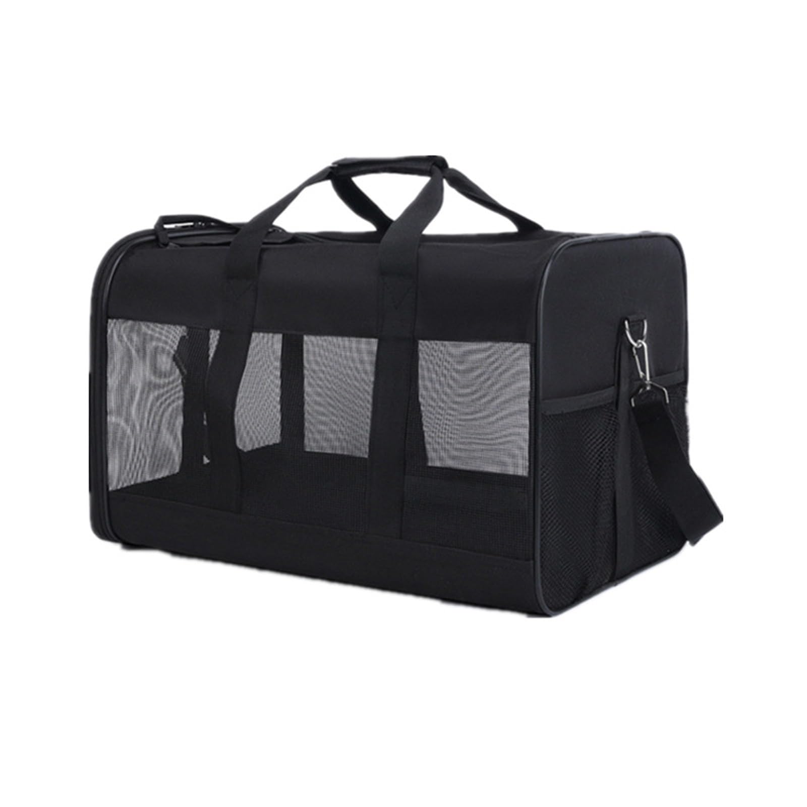 Transportín para Gatos Blando Antifugas Plegable Ligero Ventilado para Coche/Veterinario/Viaje para Gatos/Perros de hasta 22libras(Black)