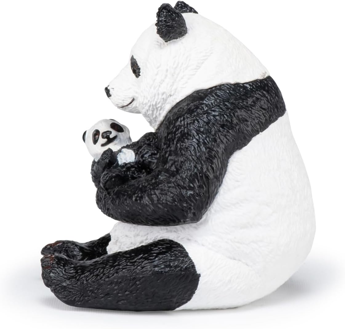 Papo - Realistic Sitting Panda and Baby Figure - Ages 3+ - Wild Life Collection - Educational Play Animal Idea Toy for Girls and Boys