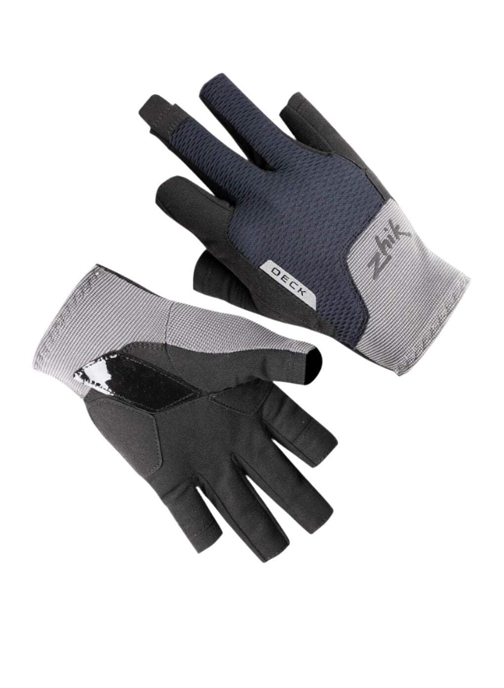 Zhik Half Finger Deck Sailing Gloves - Grey - Thermal Warm Heat Layer Layers Easy Stretch