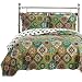 Bonnie King/Cal King Size, Over-Sized Quilt 3pc set, Luxury Microfiber Printed Coverlet by sheetsnthings