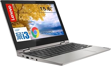 Lenovo 15.6 Inch Chromebook, 2-in-1 Touchscreen Laptop | Intel Core i3, Dual-Core Processor | 4GB RAM, 64GB Storage | Mineral Grey | Google Security Chip | Intel UHD Graphics 620 | 720p HD Camera