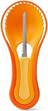 Chefn 3 in 1 Nesting Pumpkin Carving Tool Set Saw Scraper Scoop Orange