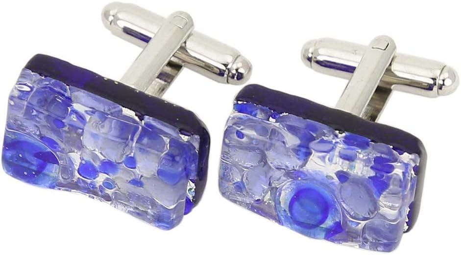 Glass Of Venice Murano Glass Venetian Classic Rectangular Cufflinks - Periwinkle