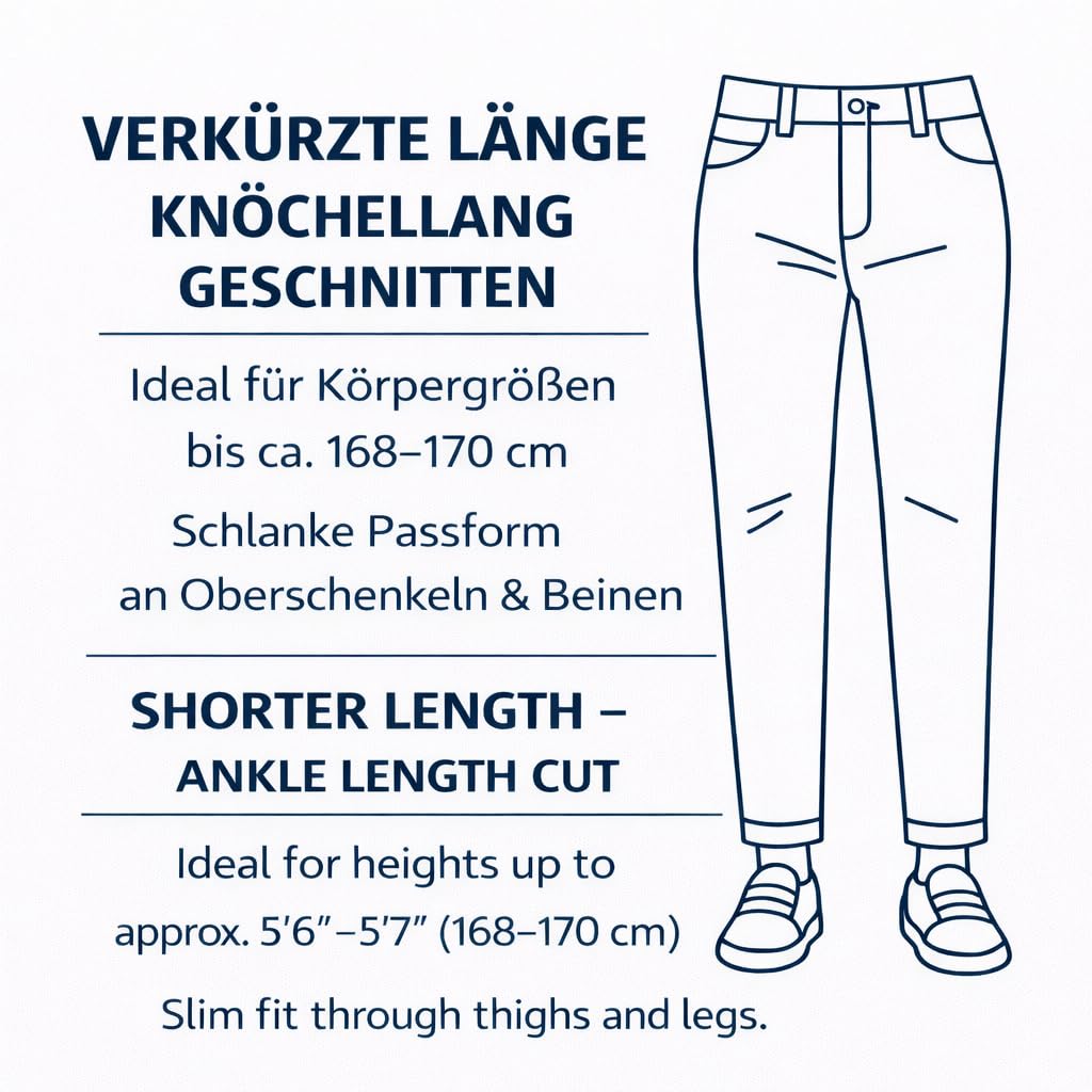 Nina Carter J250 Pantalon Chino pour Femme Confortable Taille Haute Coupe ajustée en Coton Stretch Élégant