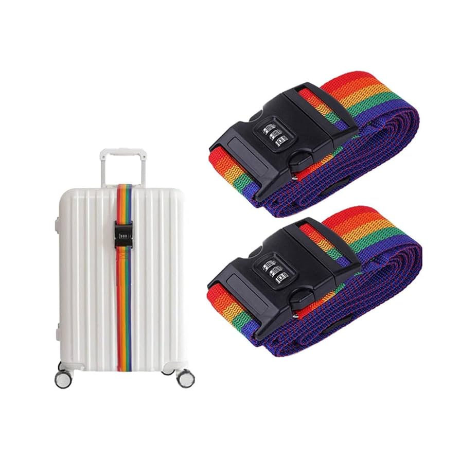 Amazon.co.jp: 【2個セット】スーツケース ベルト 鍵付き