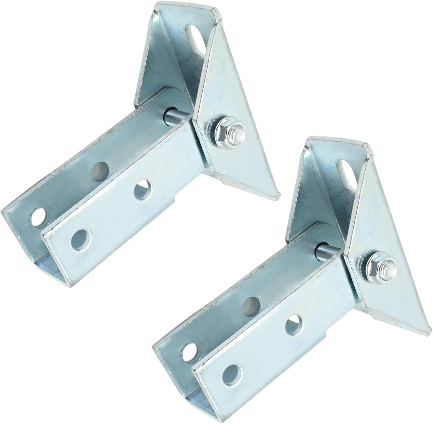 Saihisday 2Pcs Adjustable Brace Fittings, Adjustable Angle Strut Fittings Single Channel Brace Fitting Tool Fit for 1/2" Bolt in 1-5/8" Strut Channel 6x6.5x3.5Inch 5mm Thickness 8 Holes