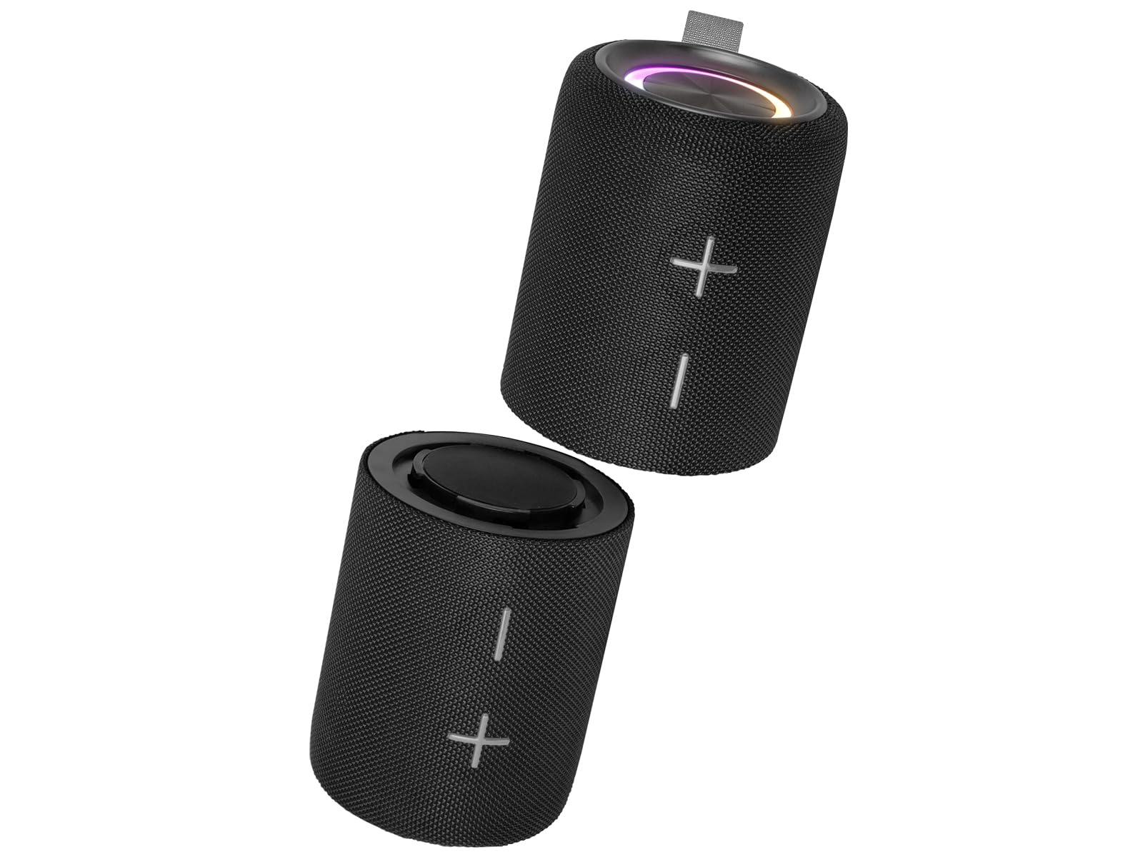 Trevi XSC 8A88 B Cassa Wireless Portatile 2x15W Stereo con Woofer Passivi, IPX5 Impermeabile, Lettore MP3 Micro SD, AUX-IN, Disco Light e Speaker Separabili, Nero